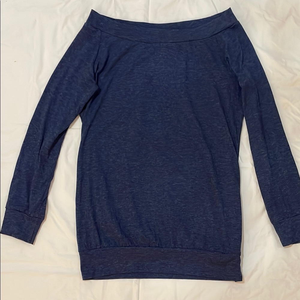 Navy Blue Off-Shoulder Top